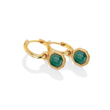 Load image into Gallery viewer, HD X Golden Edit Revive Malachite Earrings