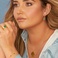 Load image into Gallery viewer, HD X Golden Edit Revive Malachite Square Earrings