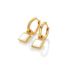 Load image into Gallery viewer, HD X Golden Edit Calm Mother of Pearl Square Earrings