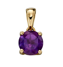 Load image into Gallery viewer, 9ct Yellow Gold Birthstone Pendant - February - Amethyst
