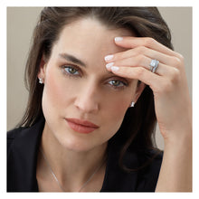 Load image into Gallery viewer, Twin Claw Four Claw Set Stud Earrings With Emerald Cut Cubic Zirconia