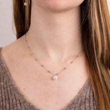 Load image into Gallery viewer, Trace Chain Station Necklace With Shell Pearl