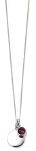 Load image into Gallery viewer, February Crystal Birthstone Pendant On Chain With Engravable Disc