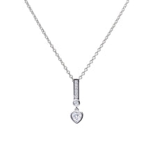 Load image into Gallery viewer, Bezel Set Zirconia Heart Shaped Necklace with Pave Detail