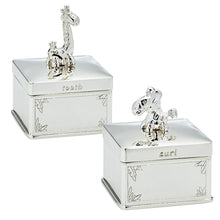 Load image into Gallery viewer, Silver Plated Giraffe And Zebra Tooth And Curl Boxes