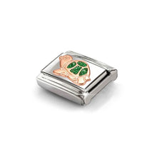Load image into Gallery viewer, Composable Classic Link Bonded Rose Gold Turtle With Green Glitter
