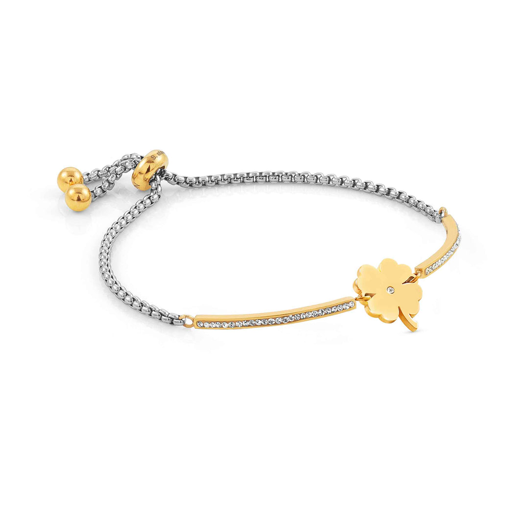 Milleluci Bracelet Four Leaf Clover With Yellow Gold PVD