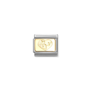 Composable Classic Link Hearts In a Heart Plate In Bonded Yellow Gold