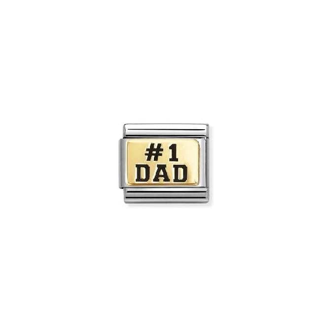 Composable Classic Link #1 Dad In Bonded Yellow Gold