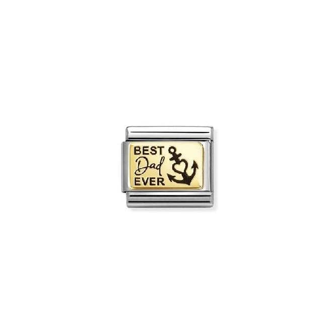 Composable Classic Link Best Dad Ever In Bonded Yellow Gold