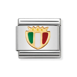 Composable Classic Link With Enamel Italy Shield