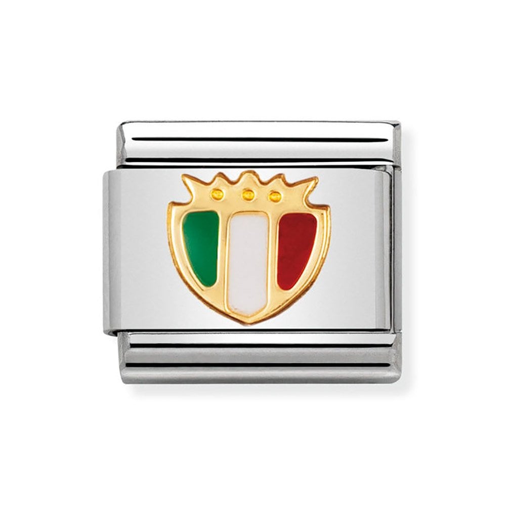 Composable Classic Link With Enamel Italy Shield