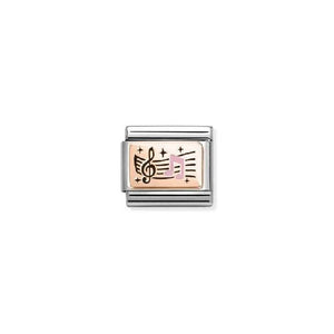 Composable Classic Link Treble Clef And Notes Bonded Rose Gold