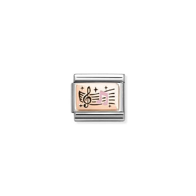 Composable Classic Link Treble Clef And Notes Bonded Rose Gold