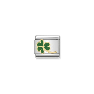 Composable Classic Link With Enamel Clover With Stem
