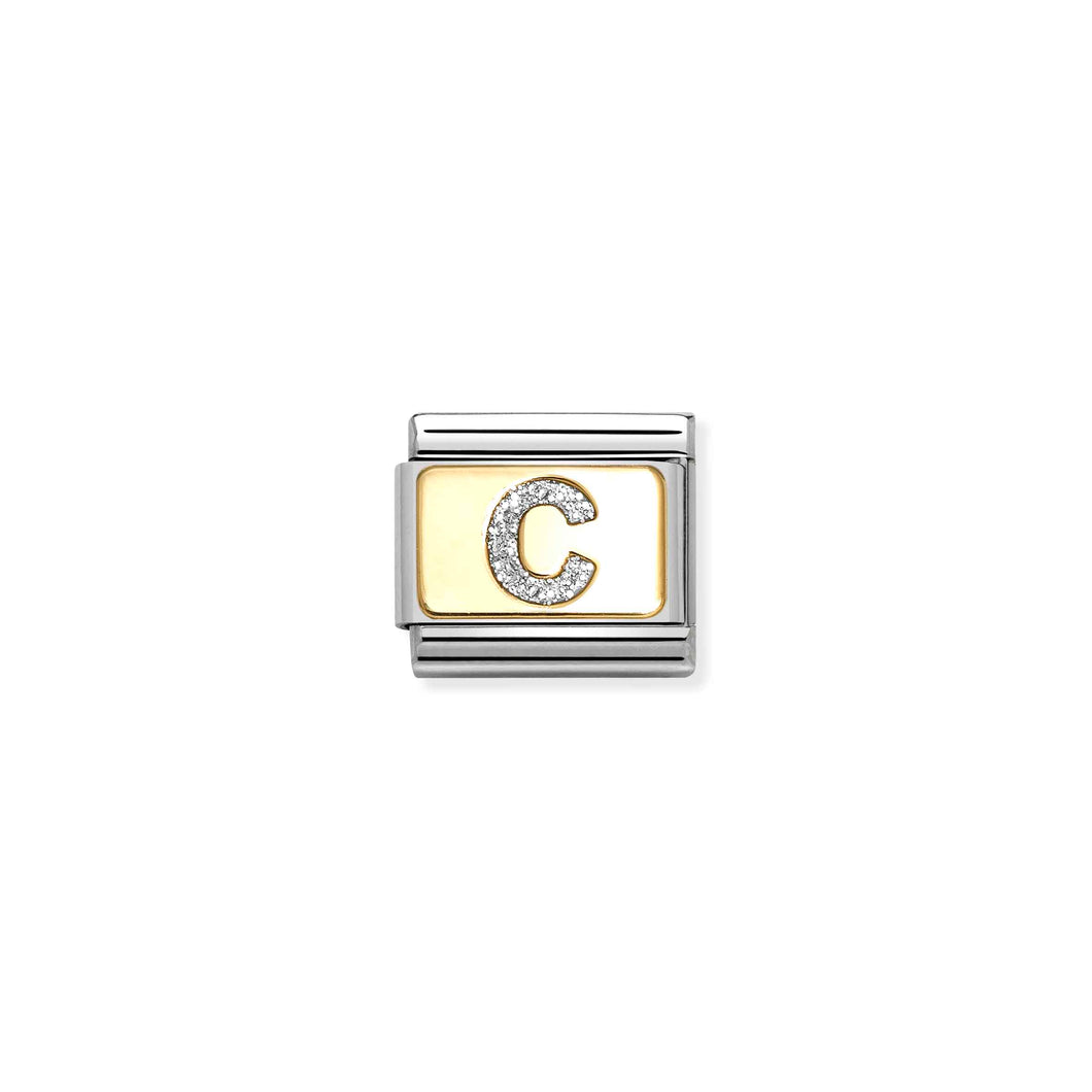 Composable Classic Link Letter C Silver Glitter