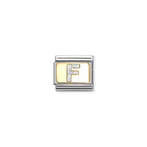 Composable Classic Link Letter F Silver Glitter
