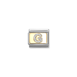 Composable Classic Link Letter G Silver Glitter