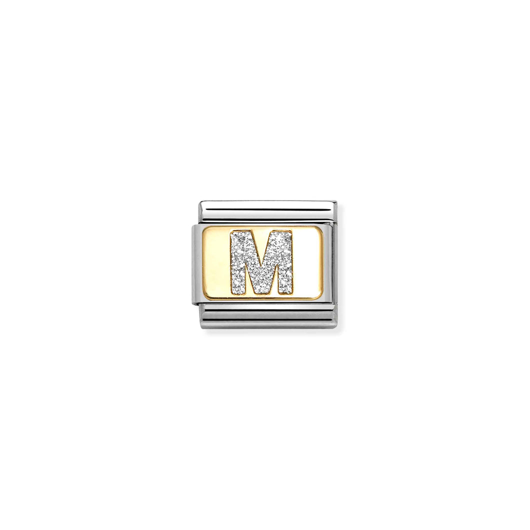 Composable Classic Link Letter M Silver Glitter