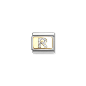 Composable Classic Link Letter R Silver Glitter