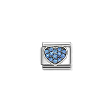 Load image into Gallery viewer, Composable Classic Link Heart In Silver And Light Blue CZ
