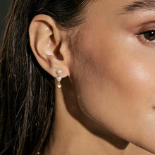 Load image into Gallery viewer, Precious Moves Earrings - Silver Clear Cubic Zirconia Hearts
