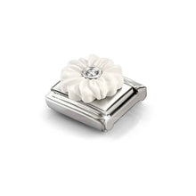 Load image into Gallery viewer, Composable Classic Link White Flower Silver With Clear CZ
