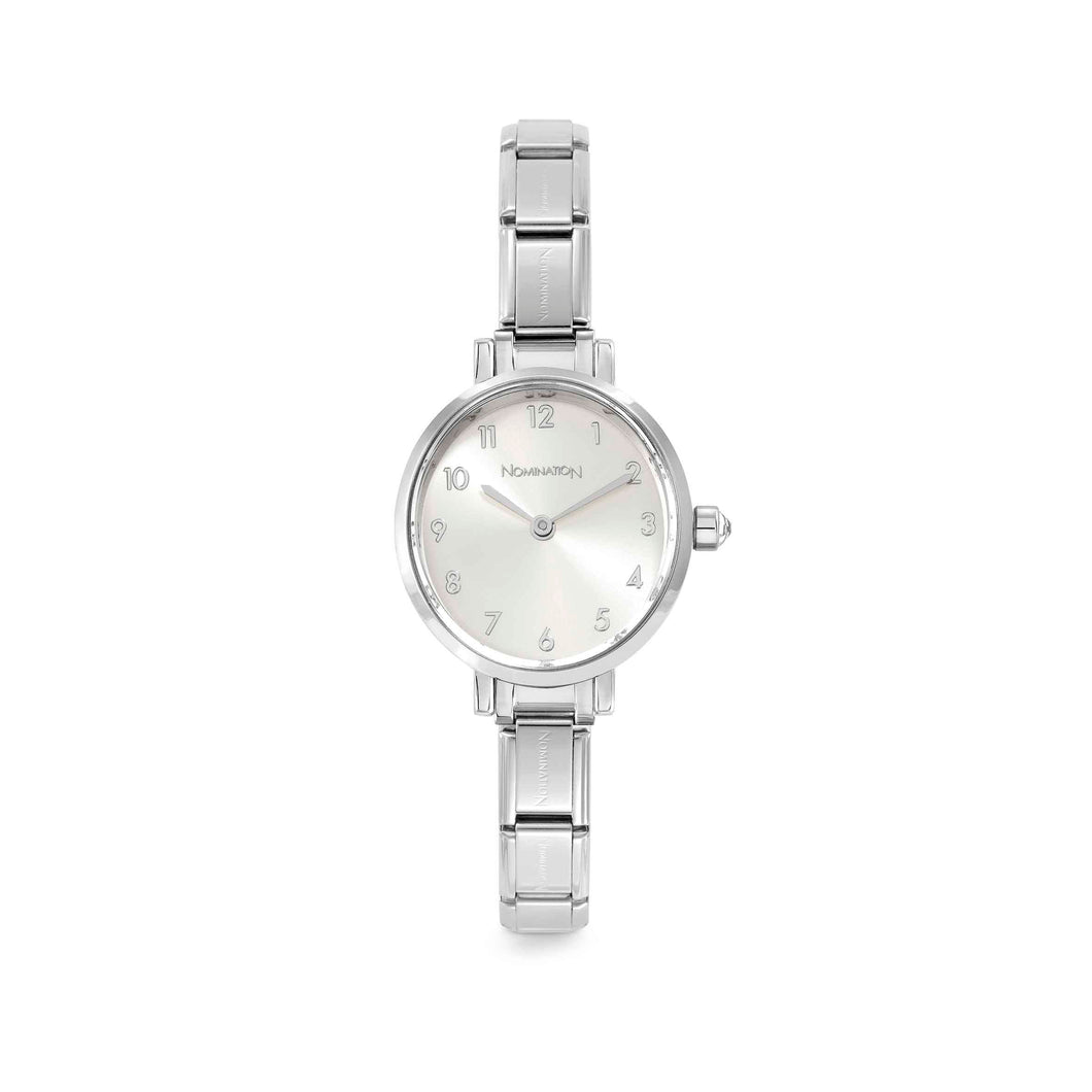 Paris Oval Watch Silver Sunray Dial