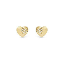 Load image into Gallery viewer, Petit Sparkle Earrings - Heart 18K Yellow Gold Plated
