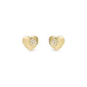Petit Sparkle Earrings - Heart 18K Yellow Gold Plated