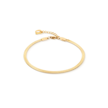 Load image into Gallery viewer, Flat Snake Chain Bracelet Gold Tone
