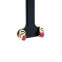 Load image into Gallery viewer, 9ct Yellow Gold Ruby Stud Earrings
