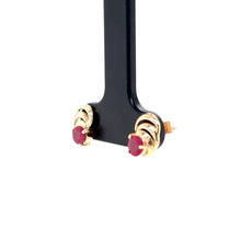 Load image into Gallery viewer, 9ct Yellow Gold Ruby Stud Earrings
