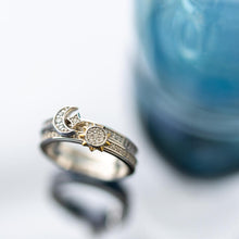 Load image into Gallery viewer, Céleste Sun &amp; Moon Pavé Duo Stacking Rings
