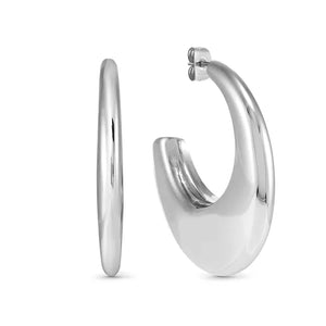 Ecclectica Earrings - Drop Hoop Medium Steel