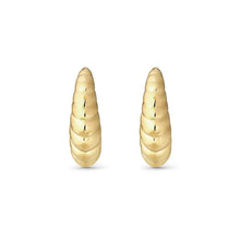 Load image into Gallery viewer, Ecclectica Earrings - Puffy Hoops Yellow PVD
