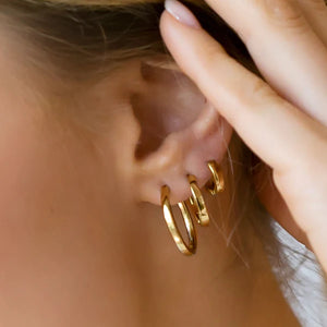 Earrings Ellera Pianura Grande - 18K Gold Plated