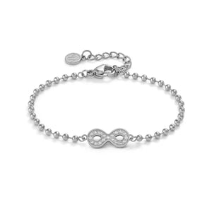 Soffio D'amore Infinity Bracelet in Steel with CZ