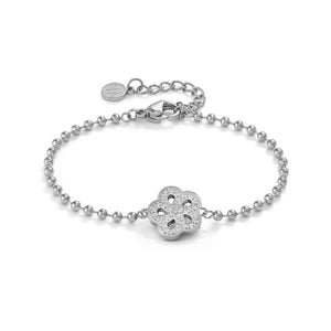 Soffio D'amore Flower Bracelet in Steel with CZ