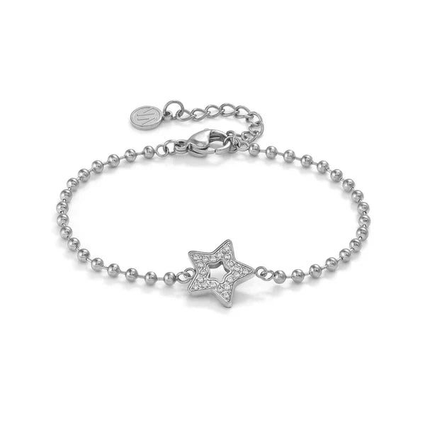 Soffio D'amore Star Bracelet in Steel with CZ