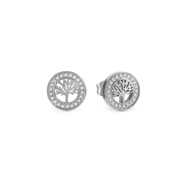 Soffio D'amore Tree of Life Earrings in Steel with CZ