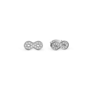 Soffio D'amore Infinity Earrings in Steel with CZ