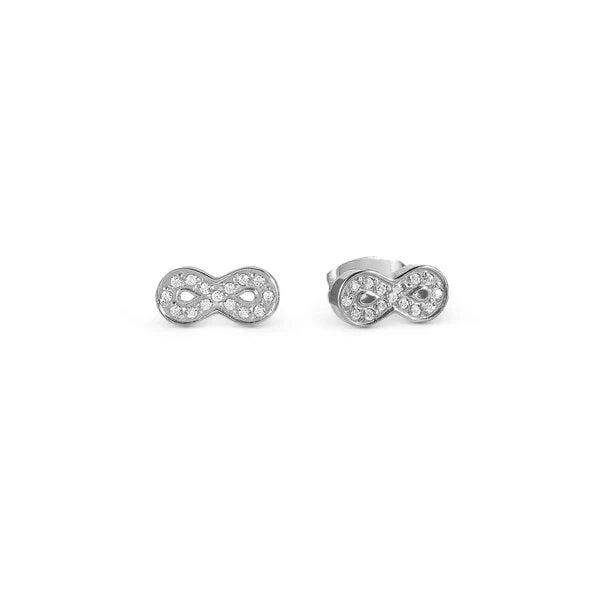 Soffio D'amore Infinity Earrings in Steel with CZ