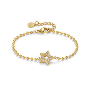 Soffio D'amore Star Bracelet in Steel And Yellow PVD with CZ