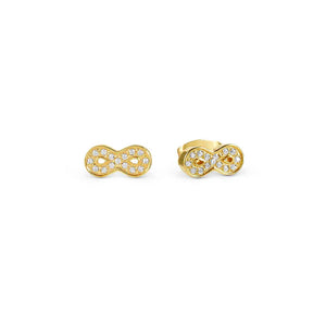 Soffio D'amore Infinity Earrings in Steel And Yellow PVD with CZ