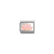 Load image into Gallery viewer, Composable Classic Link Bonded Rose Gold Lotus Flower
