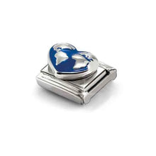 Load image into Gallery viewer, Composable Classic Link Heart Globe In Silver And Enamel
