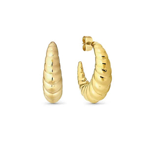 Ecclectica Earrings - Puffy Hoops Yellow PVD