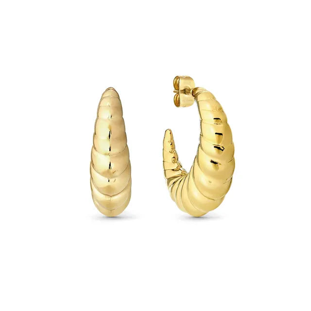 Ecclectica Earrings - Puffy Hoops Yellow PVD