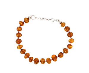 Amber Irregular Round Bead Bracelet